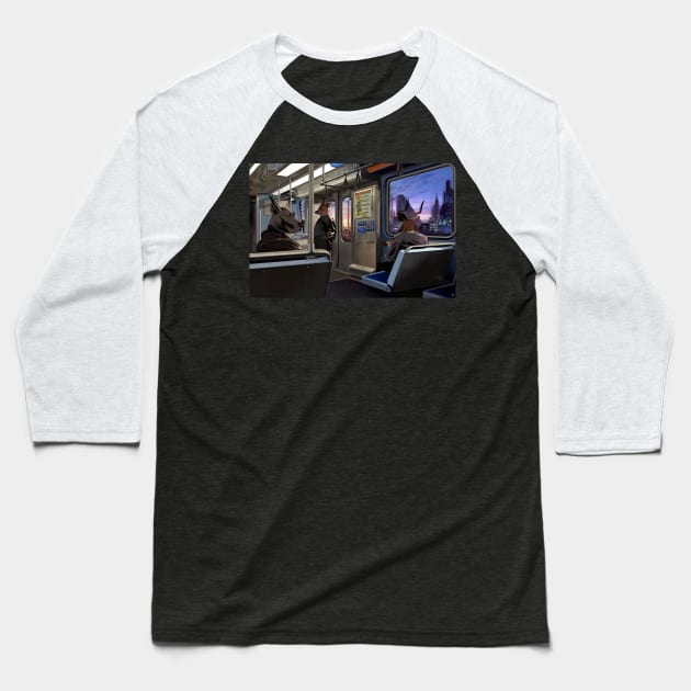 The Commute Home Baseball T-Shirt by Ziqqix